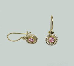 Beyaz-Pembe Taşlı Küpe