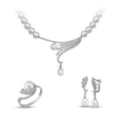 14K Işıltı İnci Set