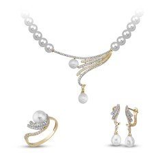 14K Işıltı İnci Set