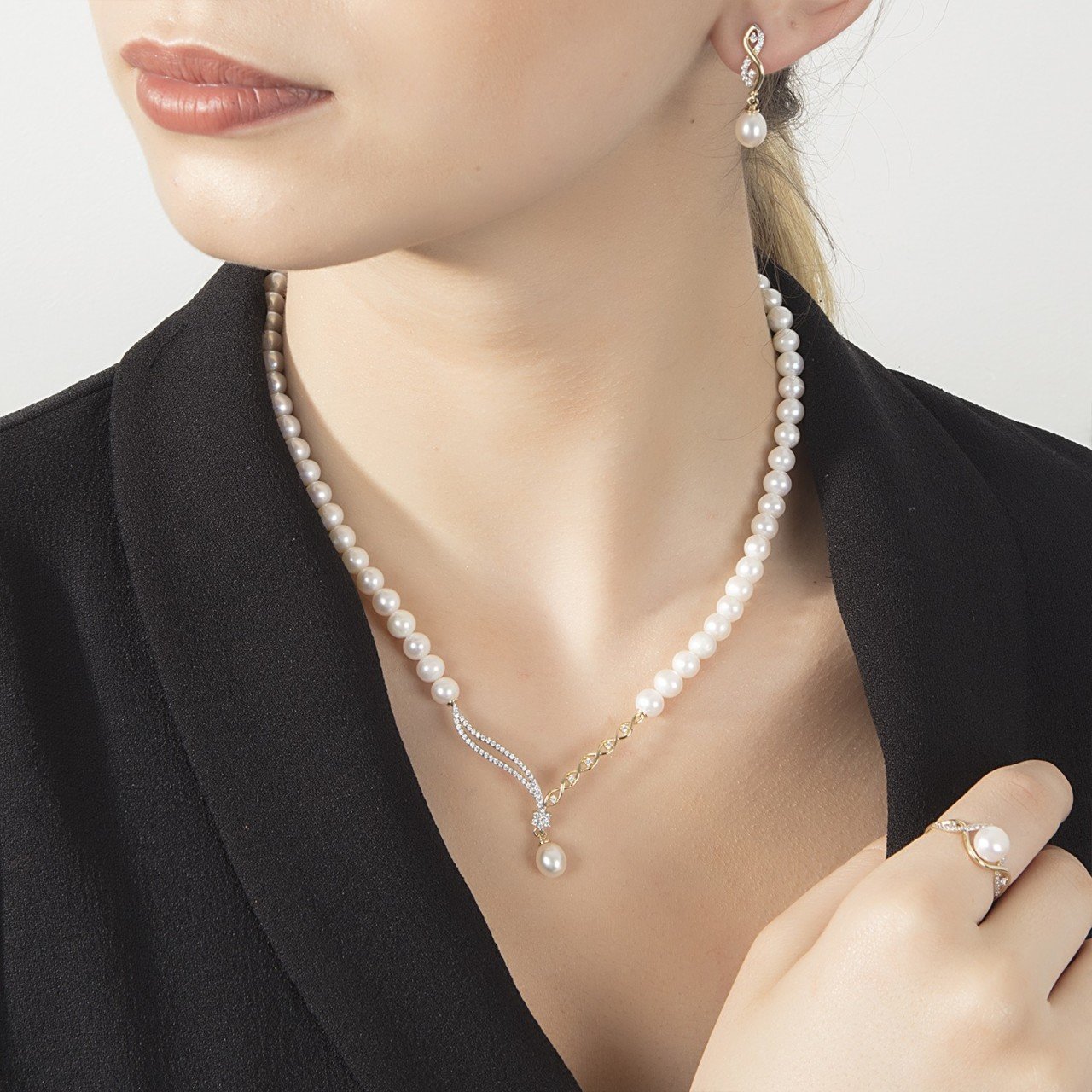14K  Sırma İnci Set