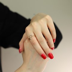 Çivi Model Sarmal Yüzük 14 Ayar