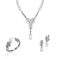 14K Clover İnci Set