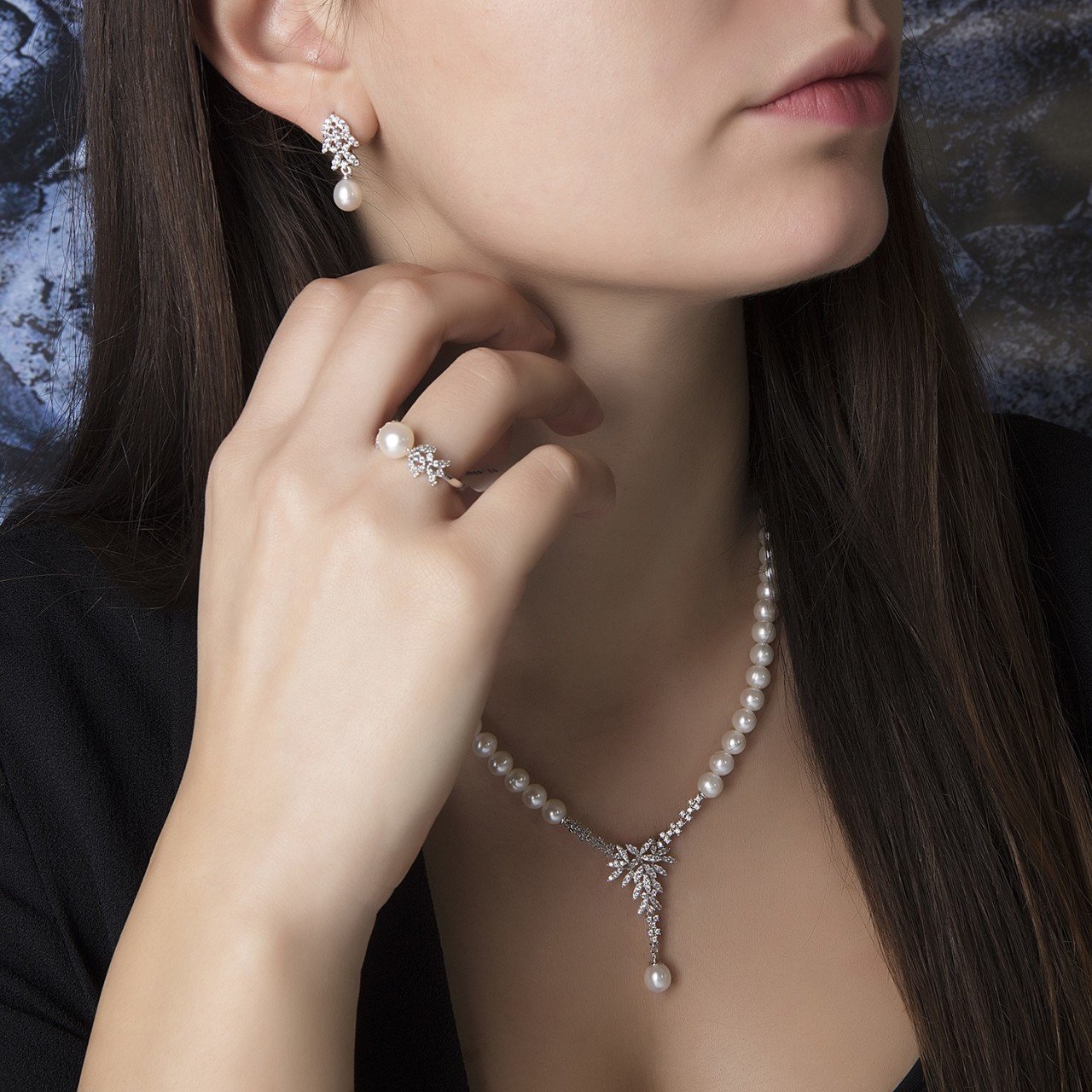 14K Clover İnci Set