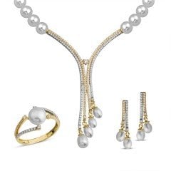 14K Pırıltı İnci Set