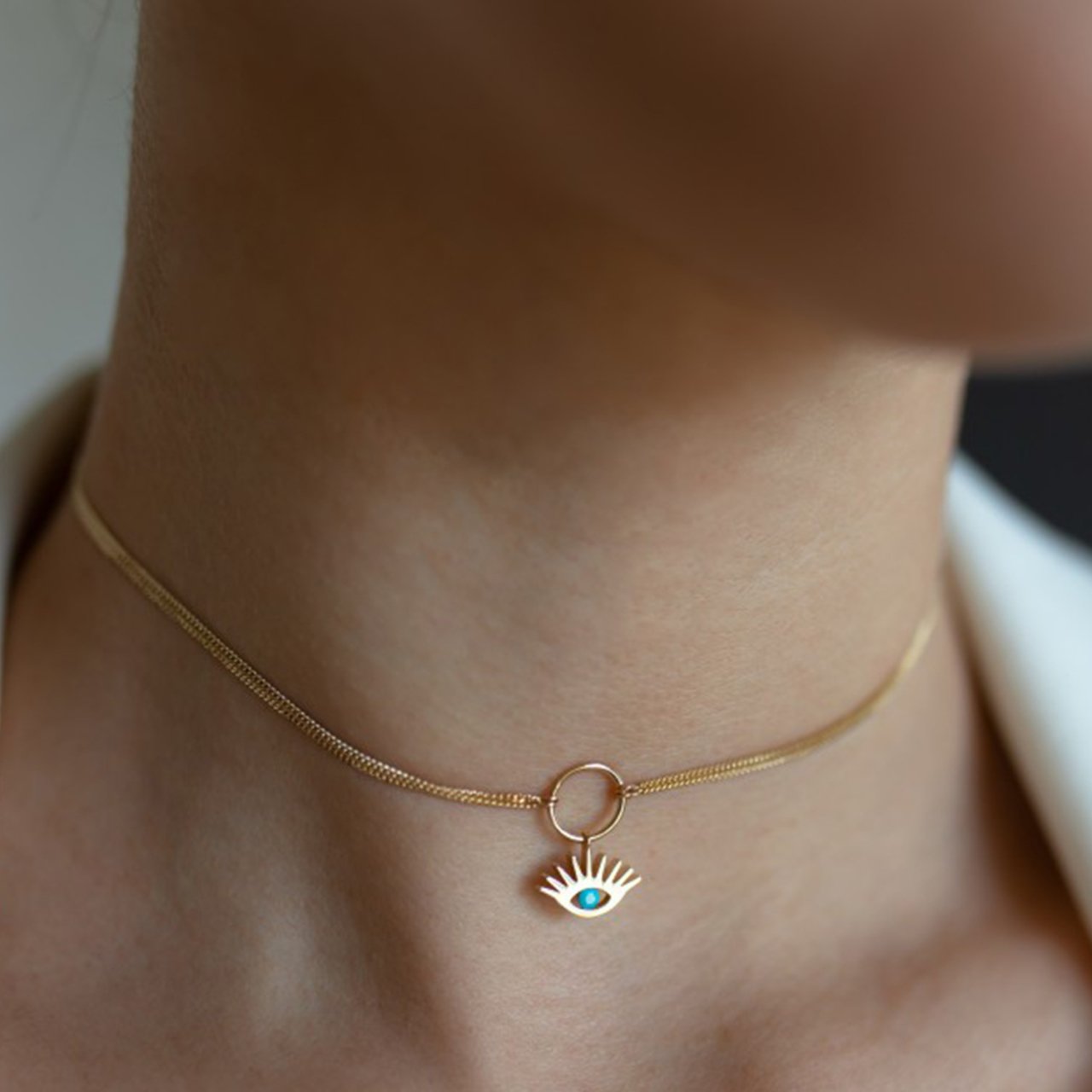 Firuze Kirpik Göz Choker