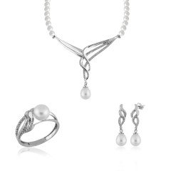 14K Dönence İnci Set