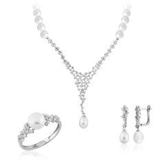 14K Kar Tanesi İnci Set