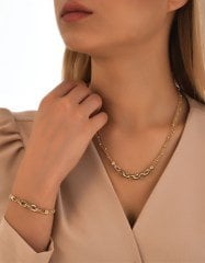 Siyah Mineli Altın Dorika Set 14 Ayar