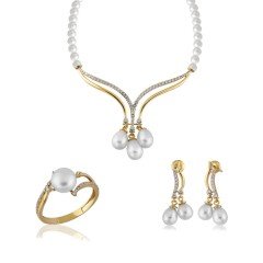 14K Angel Wing İnci Set
