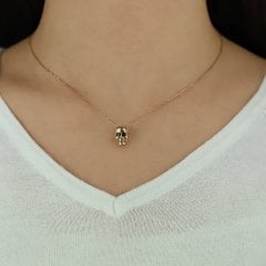 Altın Kuru Kafa Figürlü Kolye 14 Ayar