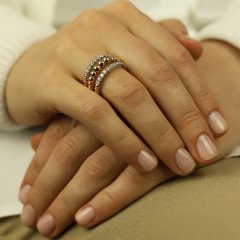 Pırlanta ve Sarı Altın 14K Taşlı Yüzük